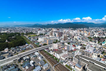 【とどきっぷブログ】山形市街地の空撮風景